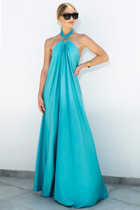 Molly |  Formales rückenfreies Partykleid – Blau