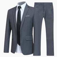 2-teiliges Anzug Set - Slim Fit Herrenanzug für Business Look – Grau