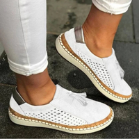 Karin | Damen Sneaker Perforiert Slip-On Atmungsaktiv Casual Modern – Weiß