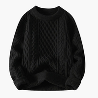 Edwin | Lässiger & weicher Strickpullover – Schwarz