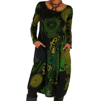 Doreen - Boho-Midi-Kleid – Grün
