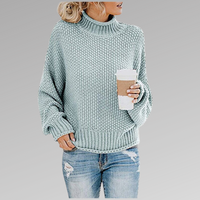 Natascha | Lockerer Winter Strickpullover – Himmelblau
