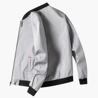 Herrenjacke mit Rippkragen und Taillentaschen – Grau