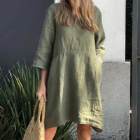 Heidi-Mode | Lässig, Einfache Kleid – Olivengrün