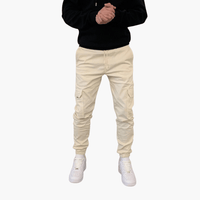 Cargohosen für Herren - Stylische Sommer-Baumwollhose mit Tasche – Beige