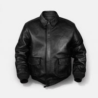 Elias | Herren Vintage Oversized Glänzender Lederjacke – Schwarz