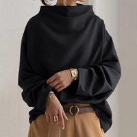 Carmen | Damen Rollkragenpullover Oversized Cozy Warm Herbst Modern – Schwarz