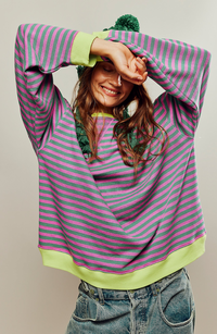 Damen Lässig Rundhals Langarm Shirt Pullover – Grün
