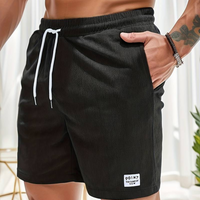 Joshua | Herren Legere strukturierte Shorts – Schwarz