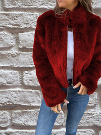 Susanne | Damen Komfort Reissverschluss Herbstjacke – Rot