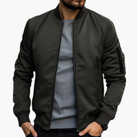 Herren Bomberjacke mit Seitentaschen – Olivegrün