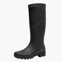 Herren Gummistiefel mit hohem Schaft und profilierter Sohle – Schwarz 43cm