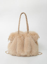 Elisa | Vielseitige Velours-Schultertasche – Khaki Grau