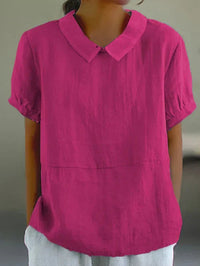 JASMINA - LOCKERE LEINENBLUSE – Dunkelpink
