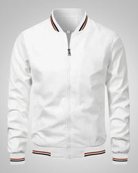 Helmut | Herren Sportiver Gerippte Bündchen Bomberjacke – Weiß
