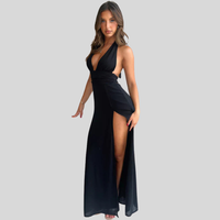 Theresa | Split-Maxi elegant – Schwarz