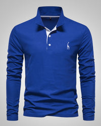 Paul | Herren Legeres Langen Ärmeln Poloshirt – Blau