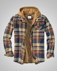 Klaus | Herren Casual Karierte Patchworkjacke – Orange