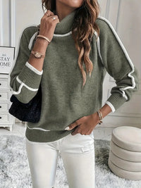 Reigelra | Hochelastisches Design mit elegantem weißen Besatz für Herbst/Winter – Grün