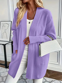 Litaronie | Entspannter Langarmpullover mit praktischer Tasche – Violett