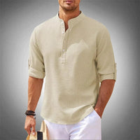 AXEL - HEMD MIT STEHKRAGEN – Beige