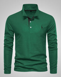 Paul | Herren Legeres Langen Ärmeln Poloshirt – Grün