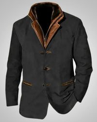Frank | Herren Klassischer Reißverschluss Lederjacke – Schwarz