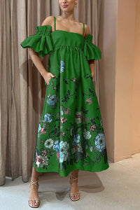Arielle | Elegantes Kleid mit Unauffälligen Taschen – Grün