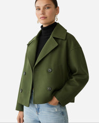 Ida | Damen Schicker Herbst Mantel – Grün