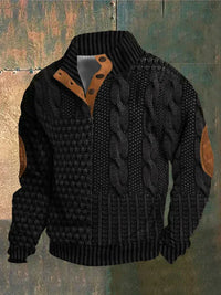 Basil™ – 3D-Print Pullover mit Muster – Schwarz