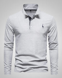 Paul | Herren Legeres Langen Ärmeln Poloshirt – Grau
