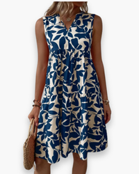 Damen Elegantes A-Linien Kleid | Sommer – Blau