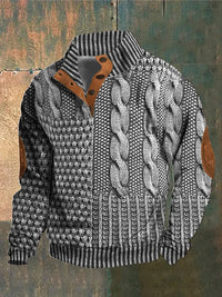 Basil™ – 3D-Print Pullover mit Muster – Hellgrau