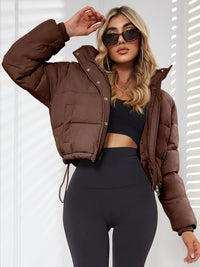 Poirina | angepasste Jacke mit Tunnelzug – Kaffee