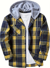 Florian | Kariertes Hoodie-Hemd – Gelb