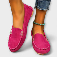 Elviera – Bequeme Mokassins mit dezentem Metallakzent – Rosa