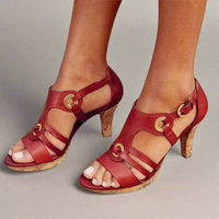 Wiebke | Romantische Sandalen mit offenen Zehen – Bequem und Stylisch – Rot