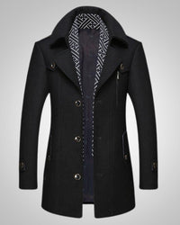 Noah | Herren Klassischer Langer Parka – Schwarz