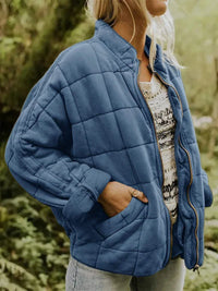 Josiane | Gefütterte Jacke mit elegantem Oversized-Look – Blau