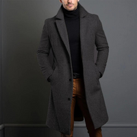 Herren Wintermantel | Slim Fit Langer Mantel – Grau