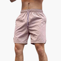 Herren Badeshorts mit Seitentaschen und elastischem Bund – Rosa