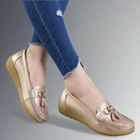 Ulfrida | Orthopädische Leder Mokassins Komfort und Stil – Gold