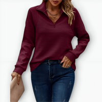 Camila | Pullover mit Halbreißverschluss – Rot