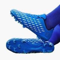 Unisex-Fußballschuhe mit Schnürverschluss und strukturierter Oberfläche – Blau