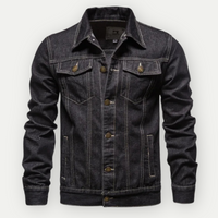 Poila | Klassische Trucker-Jacke aus Denim für Männer – Schwarz