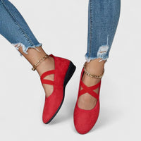 Claudia | Orthopädische Kreuzriemen Ballerinas – Rot