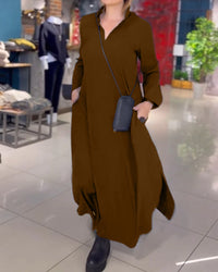 Fenella - Lockeres Maxikleid – Braun