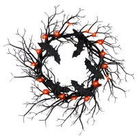 SpiderSpook LED Halloweenkranz – Vampir‑ & Spinnen‑Dekoration für Türen & Fenster – Rote Spinne