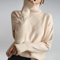 Camille - Damen Rollkragenpullover – Beige