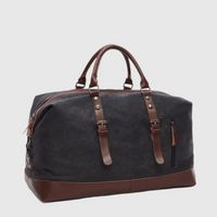Samamet | Herren Vintage Reisetasche | Großes Fassungsvermögen – Schwarz